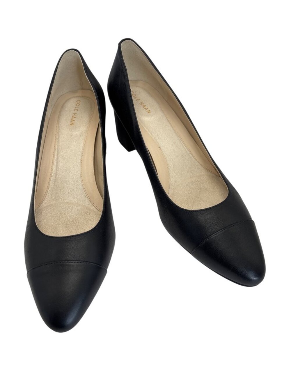 Cole Haan Go To Block 2" Heel Pump Waterproof Leather Comfort Shoe Black Size 9